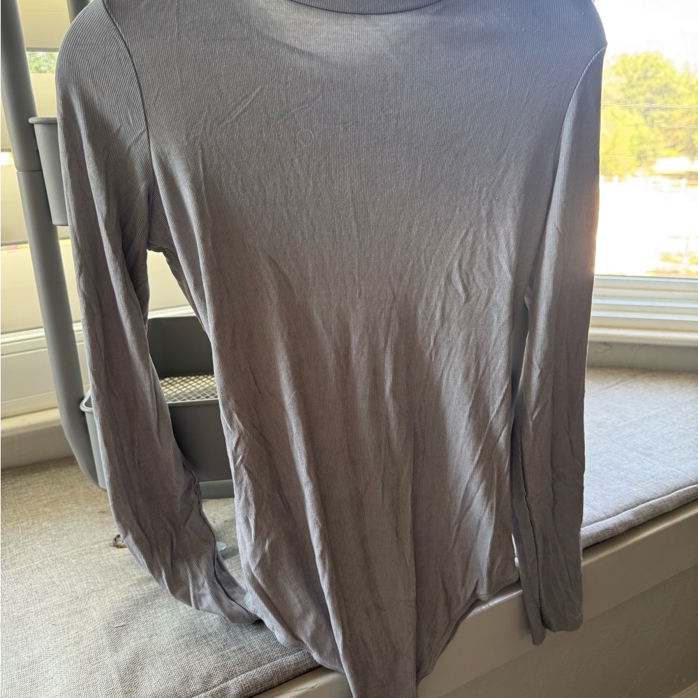Elodie Light Gray Striped Top